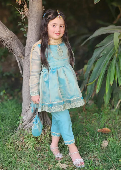 Girls Blue Maysuri Frock | 9025