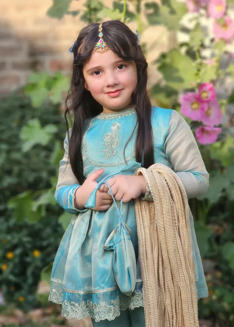 Girls Blue Maysuri Frock | 9025