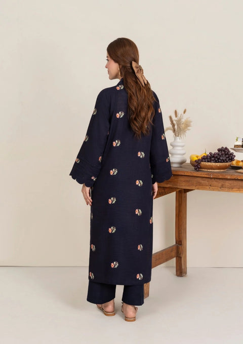 2pc Multi Embroidered Khaddar Navy AML-W25-0007