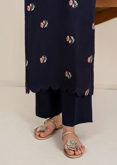 2pc Multi Embroidered Khaddar Navy AML-W25-0007