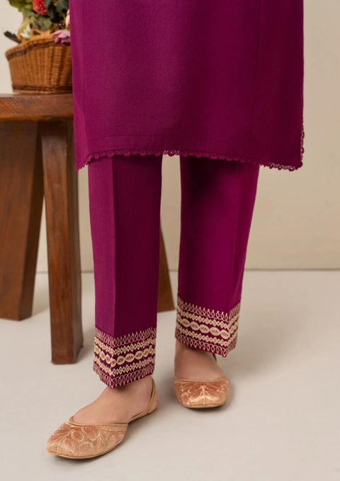 2pc Embroidered Alpine Burgundy AML-W25-0019