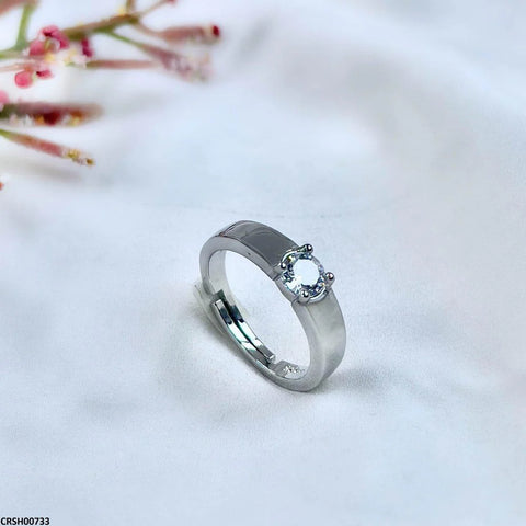 Tj Wholesale - Round Stone Plain Ring Adjustable