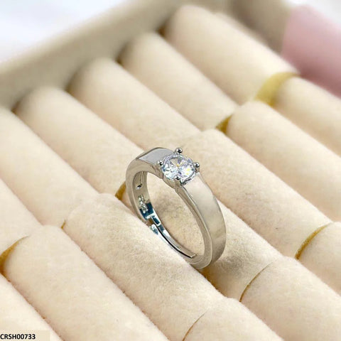 Tj Wholesale - Round Stone Plain Ring Adjustable