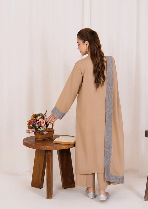 3pc Embroidered Silk Karandi with Embroidered Border Shawl Skin AML-W25-0027