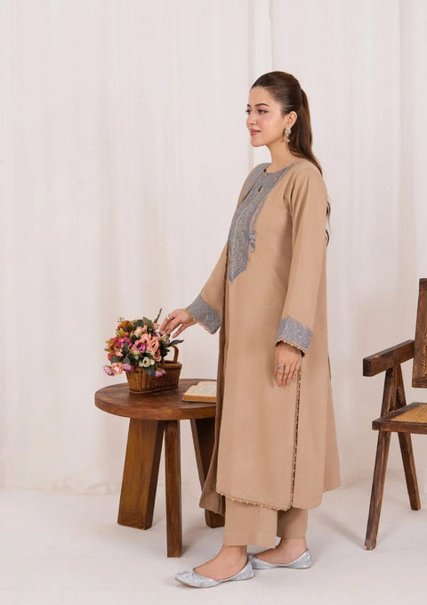 3pc Embroidered Silk Karandi with Embroidered Border Shawl Skin AML-W25-0027