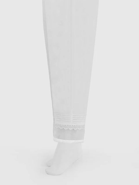 Women White Silk Blend Trouser - Owcp - 2208029 - 1