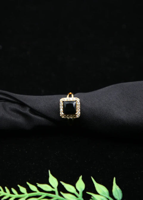 Zaywer | Black Stone Gold Plated Ring
