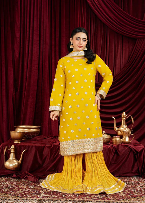Was 31 - Mustard - 3 Pcs Stitched