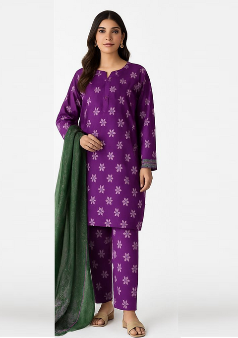 Printed 3 Piece Suit