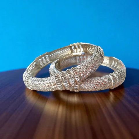 Elegant Silver Bangle With Intricate Design