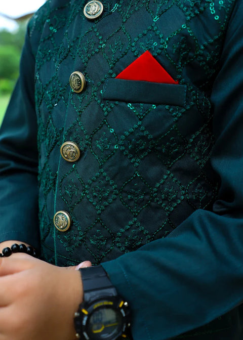 Pine Green Waistcoat Suit-KC 032