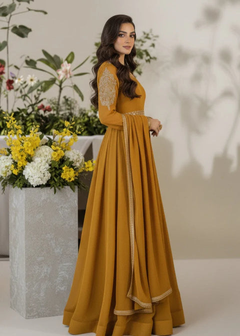 Mustard Bliss | 3Pcs Chiffon Maxi