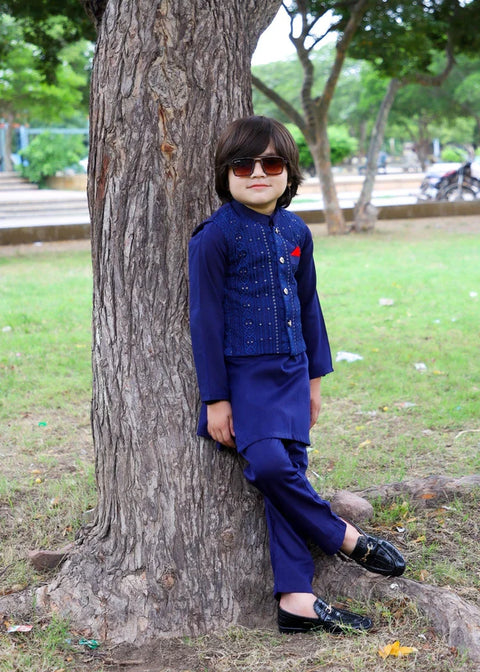 Resolution Blue Waistcoat Suit - Kc 030