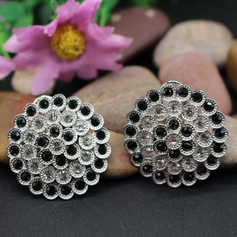 Rhinestone Round Stud Earrings