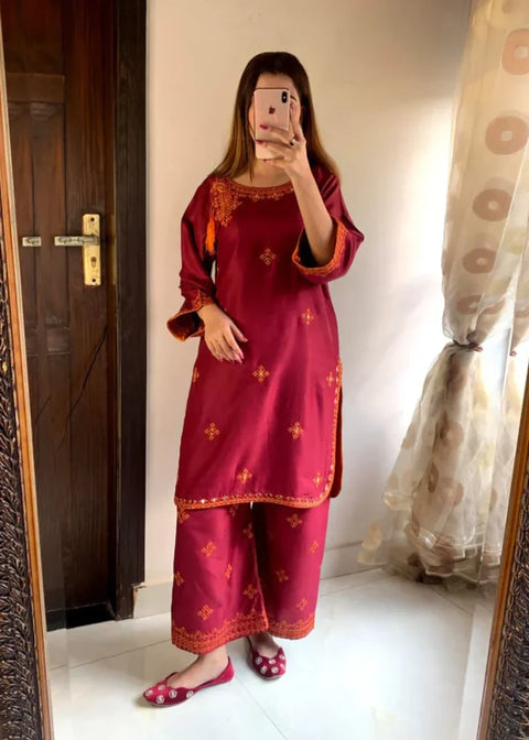 BALOCHI MAROON 2PCS