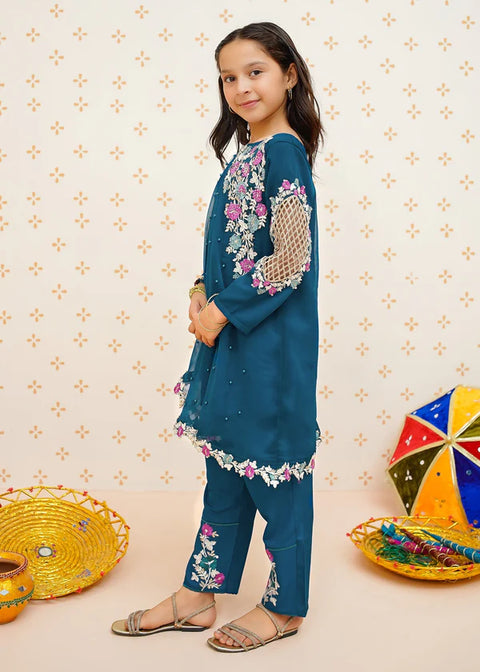 Pearl Cape Dress - Blue