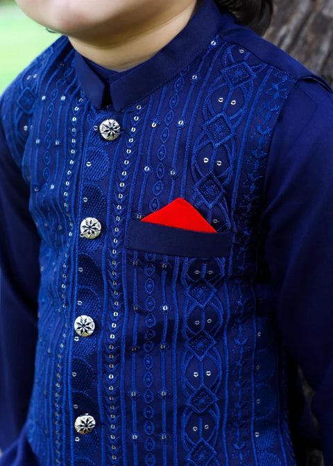 Resolution Blue Waistcoat Suit - Kc 030