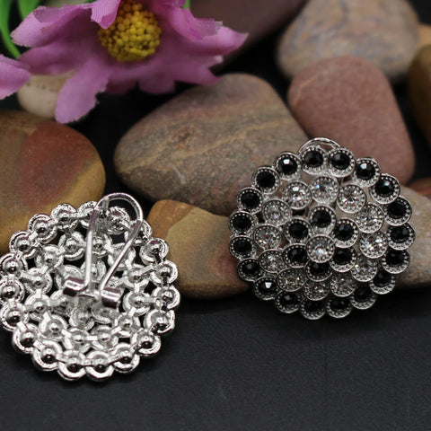 Rhinestone Round Stud Earrings