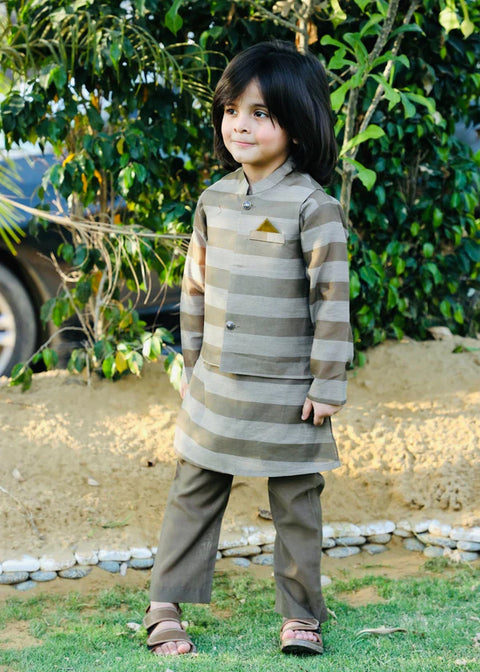 Smoke Grey Waistcoat Suit Ahw 020