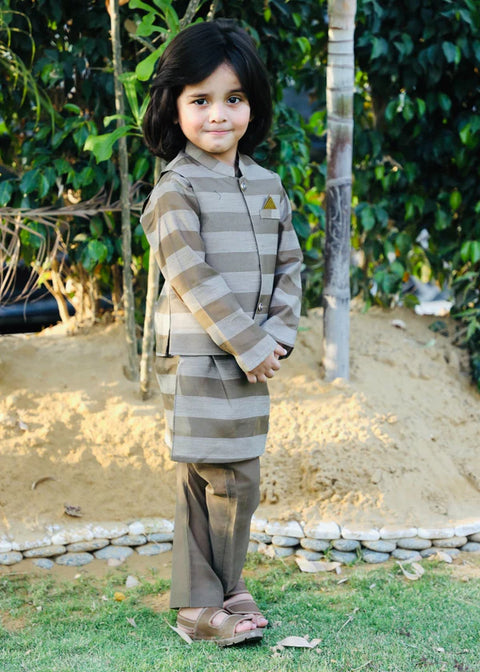 Smoke Grey Waistcoat Suit Ahw 020