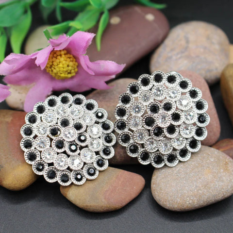 Rhinestone Round Stud Earrings