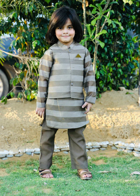 Smoke Grey Waistcoat Suit Ahw 020