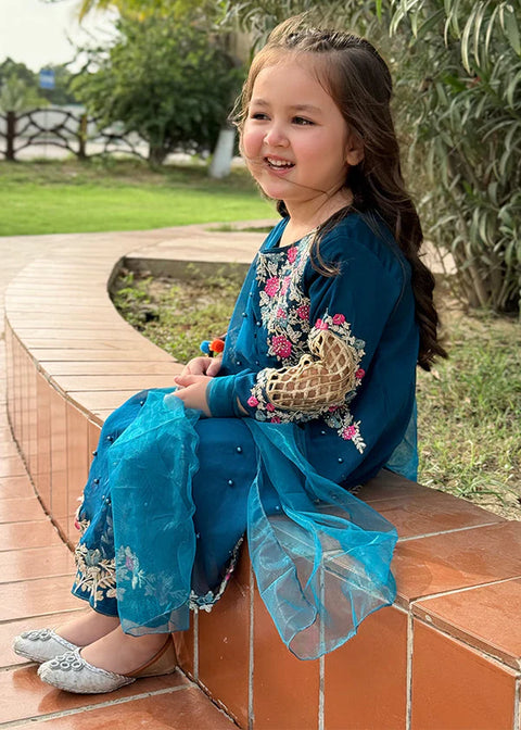Pearl Cape Dress - Blue