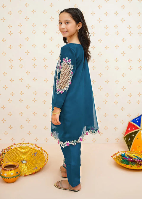 Pearl Cape Dress - Blue