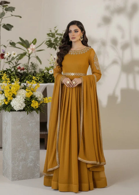 Mustard Bliss | 3Pcs Chiffon Maxi