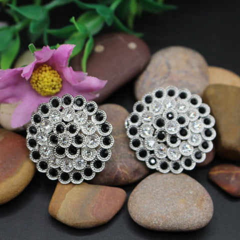 Rhinestone Round Stud Earrings