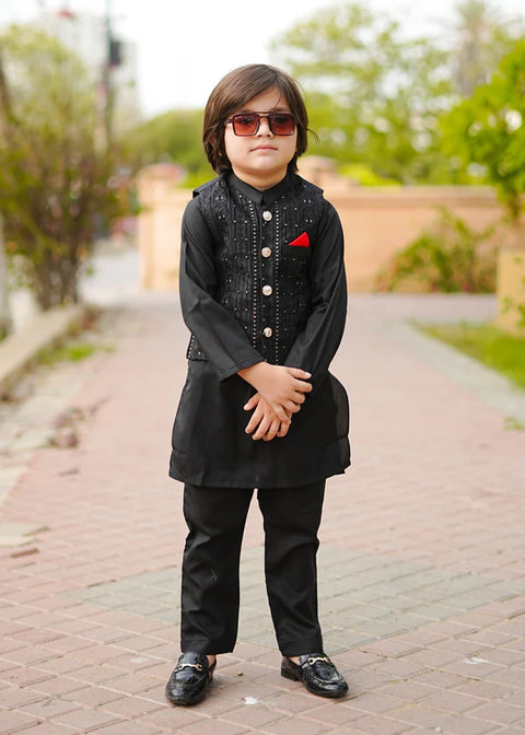 Jade Black Waistcoat Suit-KC 029