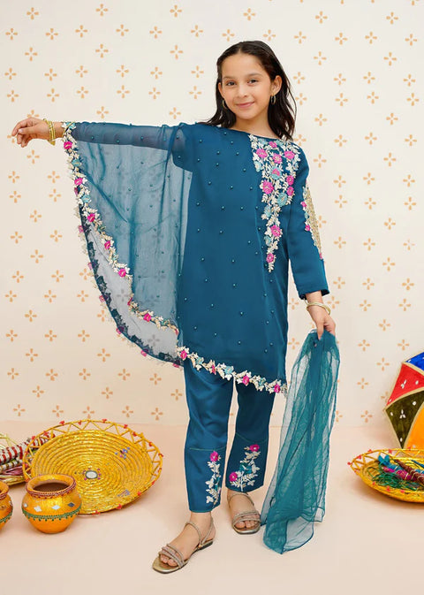 Pearl Cape Dress - Blue