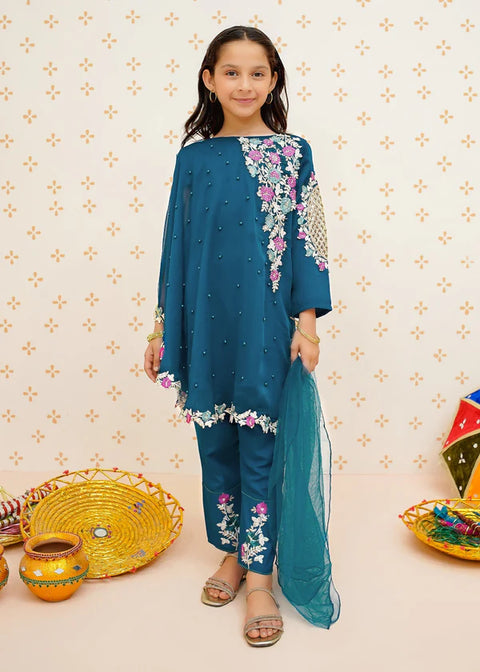 Pearl Cape Dress - Blue