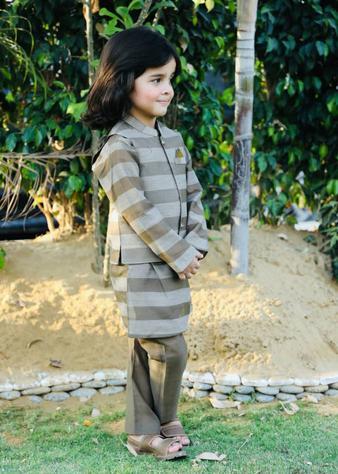 Smoke Grey Waistcoat Suit Ahw 020