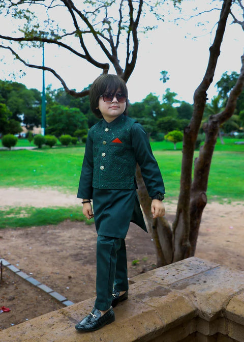Pine Green Waistcoat Suit-KC 032