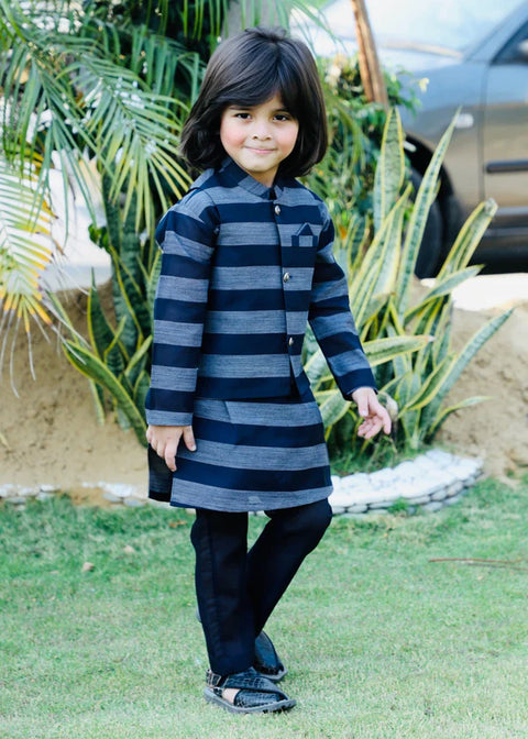 Midnight Blue Waistcoat Suit Ahw 023