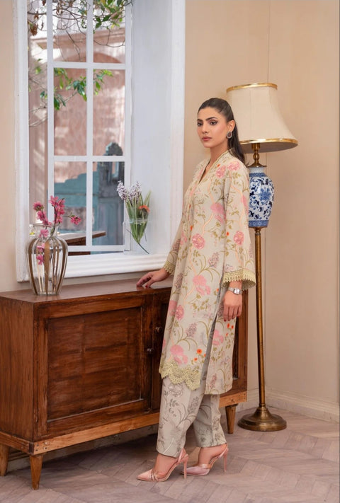 Florellay 2 piece stitched Printed dress