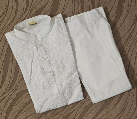 White Embroidered Kurta Shalwar 4-5 years old boy