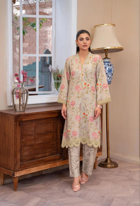 Florellay 2 piece stitched Printed dress