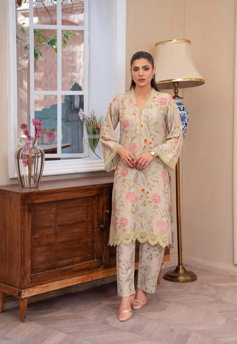 Florellay 2 piece stitched Printed dress