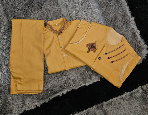 Kurta Shalwar With Embroidered Vest Coat